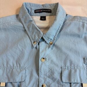 Port Authority Men’s S200 Explorer Fishing/Outdoor Shirt Light Blue Size L